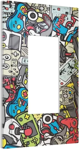 Vista 18 de Pintura al óleo de flores abstractas de 1 cuadrilla de interruptor de luz dúplex individual cubierta de salida placa de pared decorativa Placa