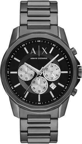 Vista 15 de A X Armani Exchange Reloj de vestir cronógrafo para hombre con correa de acero inoxidable, silicona o cuero