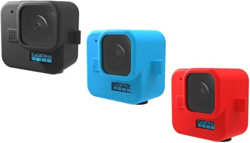 Vista 6 de Funda de silicona para GoPro Hero 11 Mini protector de lente de vidrio templado, cubierta protectora de película protectora para GoPro11 Mini
