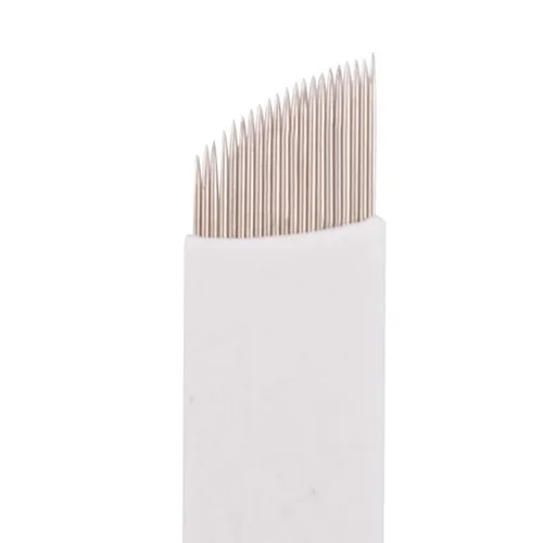 Vista 8 de CHUSE 14 Curvado 50pcs 0.007 in Nano Mircoblading Aguja Maquillaje Permanente Manual Ceja Tatuaje Aguja