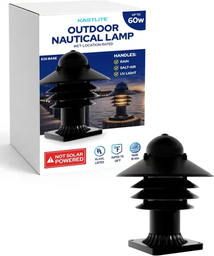 Vista 15 de KastLite Aplique Náutico de Pared para Exteriores - Farol Costero No Metálico Resistente al Óxido e Impermeable - Luminaria Certificada UL