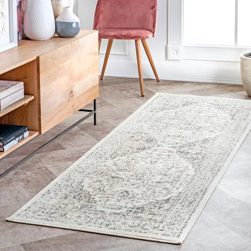 Vista 11 de nuLOOM Tanith - Alfombra decorativa vintage de medallones, 2 x 3, color crema