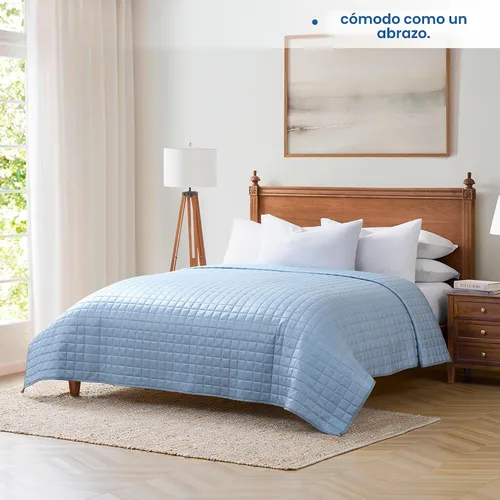 Vista 4 de YnM Manta Refrescante con Peso para Adultos, Edredón de Cama Pesado de 12 libras con Tela 100% PE, Ideal para Personas que Duermen con Calor o Días