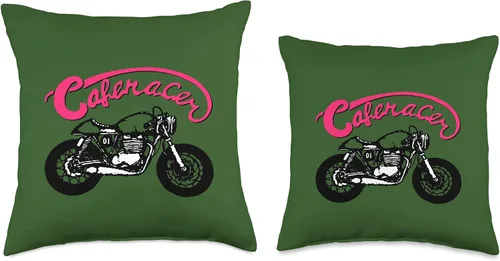 Vista 3 de American Cafe Racer Motorcycle Apparel and Merch Cafe Racer Biker - Cojín de 16 x 16 pulgadas, multicolor