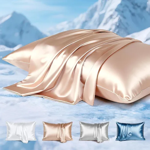 Vista 26 de Avolare Fundas de almohada refrescantes, más suaves que la seda, paquete de 2 fundas de almohada refrescantes para personas que duermen con calor