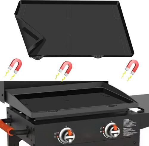 Vista 11 de Alfombrilla de silicona para parrilla de 17 pulgadas para Blackstone, cubierta protectora magnética, cubierta superior de parrilla Blackstone