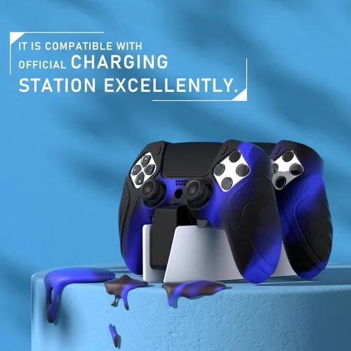 Vista 16 de PlayVital Guardian Edition Anti-Slip Ergonomic Silicone Cover Case for ps5 Edge Controller, Soft Rubber Protector Skin for ps5 Edge Wireless