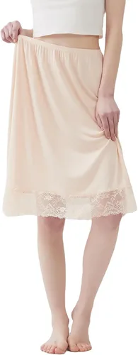 Vista 3 de Paquete de 3 medias faldas de encaje para debajo de los vestidos, falda para mujer, antiestática, medio deslizante
