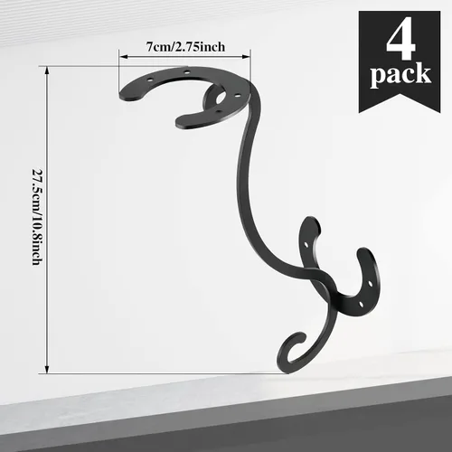 Vista 5 de Qunclay Gancho decorativo para sombreros de vaquero occidental, para montar en la pared, soporte de metal y hierro para herradura, organizador