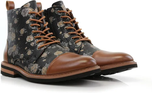 Vista 8 de Polar Fox Brooke MPX806061 - Botas Chukka de lana y cuero con cordones y cierre de cremallera