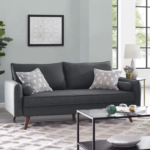 Vista 9 de Modway Revive Sofá tapizado de tela moderna contemporánea en azul Celeste