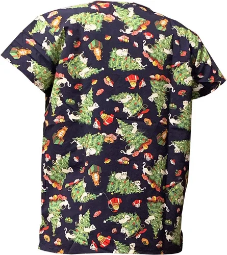 Vista 2 de Camiseta médica de microfibra ultra suave con cuello en V para mujer