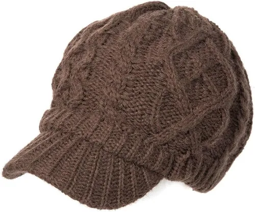 Vista 21 de Comhats - Gorro de 50/100 % lana, con visera, tejido, para el invierno y el clima frío