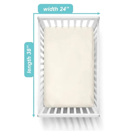 Vista 3 de American Baby Company Paquete de 3 sábanas bajeras para cuna, 100% algodón natural, 38 x 24 pulgadas, suaves y transpirables, portátiles para Beige