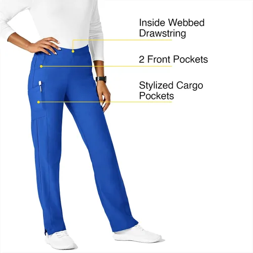 Vista 2 de WonderWink Petite - Pantalón elástico completo para mujer