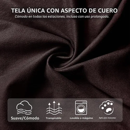 Vista 4 de ANARACHON Fundas para sillas reclinables con aspecto de cuero, funda elástica de 4 piezas, funda suave para silla reclinable, protector de muebles
