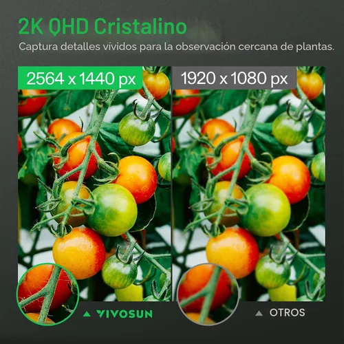 Vista 5 de VIVOSUN GrowCam C4, cámara inteligente WiFi 2K QHD para carpa de cultivo y caja de cultivo inteligente VGrow, compatible con WiFi de 2.4GHz