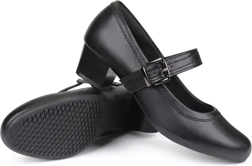 Vista 5 de Ortho+rest Zapatos Mary Janes para juanetes, zapatos de vestir ortopédicos, tacones bajos y gruesos, bombas de trabajo