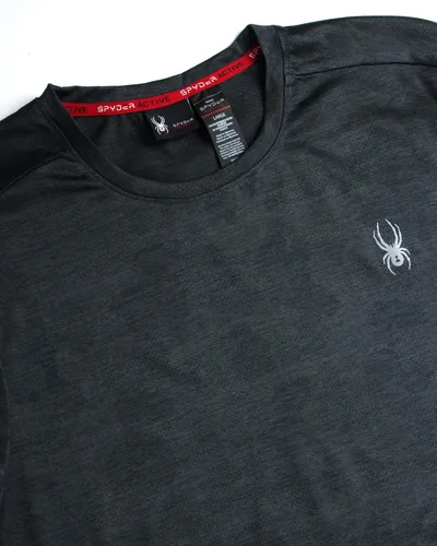 Vista 2 de Spyder Camiseta deportiva para hombre - Camiseta deportiva de rendimiento activo - Camisa de manga corta Dry Fit (S-XL)
