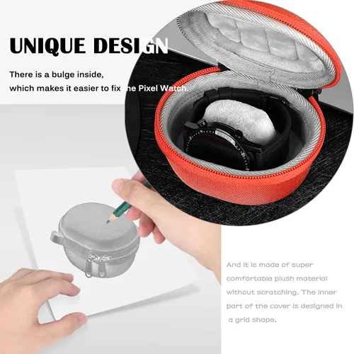 Vista 2 de Miimall Funda de viaje compatible con Google Pixel Watch, caja de almacenamiento individual, llavero bolsa de almacenamiento bolsa de viaje