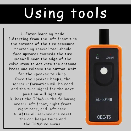 Vista 6 de HAOBO Herramienta de reaprendizaje TPMS para GM, herramienta de programación TPMS, programación automática del sistema de monitor de presión