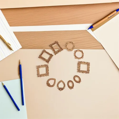 Vista 5 de GANAZONO Vintage Mini Resin Picture Frames Golden for DIY Crafts 10pcs
