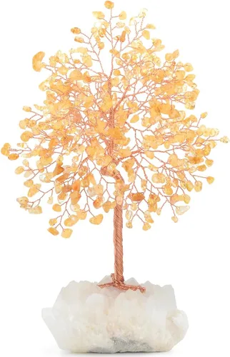 Vista 13 de Piedra preciosa natural (406 piedras), árbol de la vida de cristal de amatista, equilibrio de chakras, energía positiva Fengshui, decoración bonsái