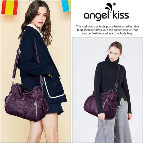 Vista 6 de Monederos y bolsos de mano de moda para mujer, bolsos de hombro con asa superior, bolsos de cuero sintético