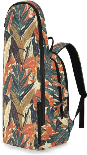 Vista 2 de Mochila de tenis para adultos, diseño de hojas coloridas, diseño de impresión, accesorios deportivos, mochila para mujeres y hombres, raquetas