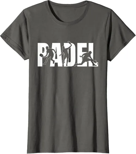 Vista 9 de Camiseta de regalo para amantes de los deportes con silueta de padel