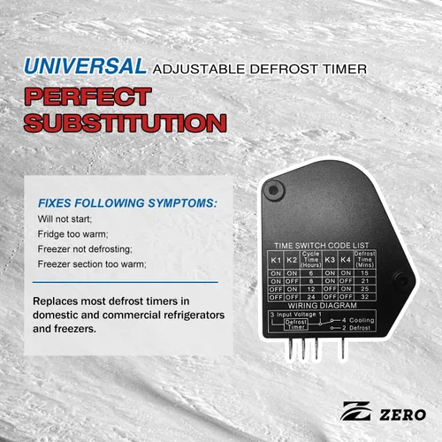 Vista 3 de Z ero Temporizador de descongelación ajustable universal DS-All puede reemplazar todos los modelos de temporizador de descongelación