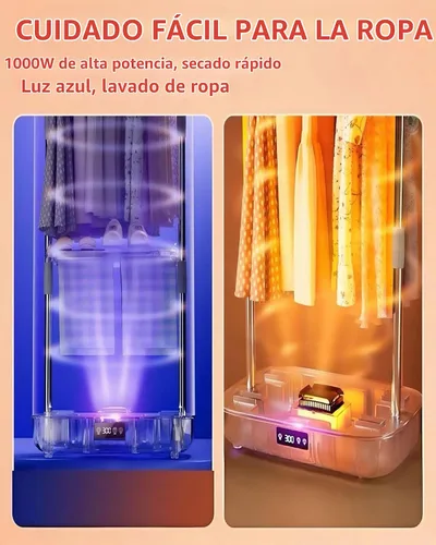 Vista 2 de Secadora Portátil, Mini Máquina de Cuidado de la Ropa con Control Remoto, Rápida/Fácil de Usar/Pequeña, Adecuada para Espacios Pequeños