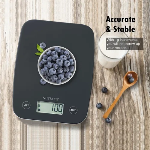 Vista 2 de NUTRI FIT Báscula digital de alimentos, báscula de cocina de 11 libras de peso digital, báscula de cocina para alimentos y gramos, 4