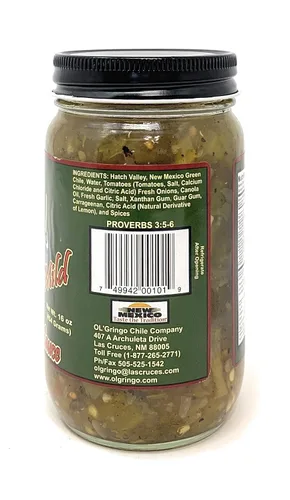 Vista 2 de Ol' Gringo Chile Company Salsa verde de chile suave, 16 onzas
