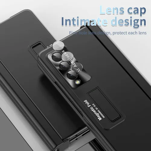 Vista 5 de Funda para Samsung Galaxy Z Fold 4 con soporte para bolígrafo S y bolígrafo, [protección de bisagra] [protector de pantalla integrado]