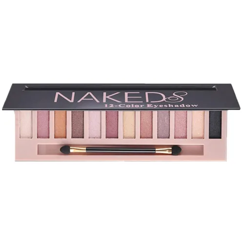Vista 9 de Paleta de Sombras de Ojos de 12 Colores Maquillaje Colores Nude Naturales Nude Mate Shimmer Brillo Glitter Pigmento Conjunto de Paletas de Sombra