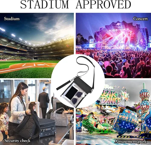 Vista 6 de Clear Crossbody Purse Bag Stadium Approved Clear Tote Bag for Work Concert Sports