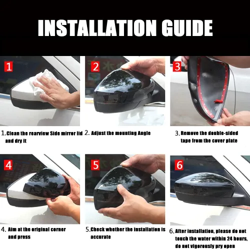 Vista 6 de 2 piezas de cubierta de espejo retrovisor lateral estilo fibra de carbono compatible con Mazd a CX5 CX-5 2017 2018 2019 2020 2021