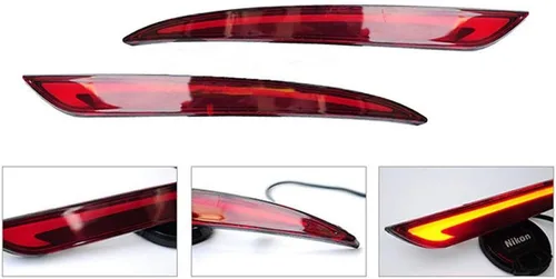 Vista 2 de Luces traseras de freno de señal de giro para parachoques trasero LED óptico 3D rojo para Ford Fusion Mondeo 2013 2014 2015 2016 2017 2018, 2