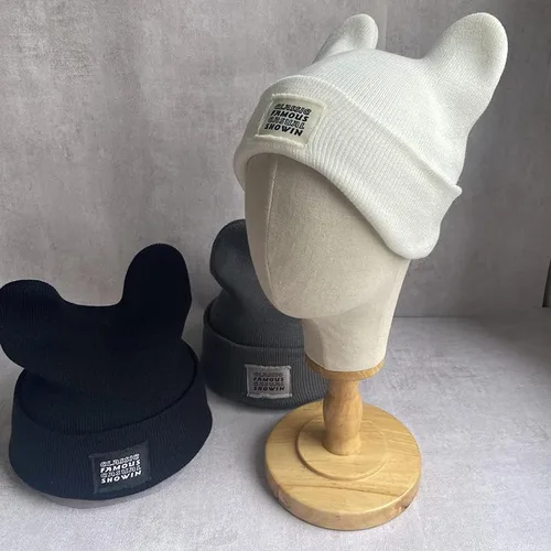 Vista 4 de Bonitos gorros para mujer, gorros para mujer, accesorios Y2K, gorros kawaii de ganchillo para mujer