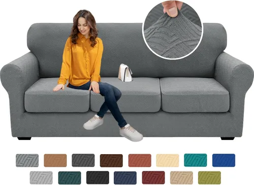 Vista 107 de XINEAGE Funda de diván para sofá en forma de L, fundas de sofá modular para mascotas, funda de asiento de sofá antideslizante lavable, fundas