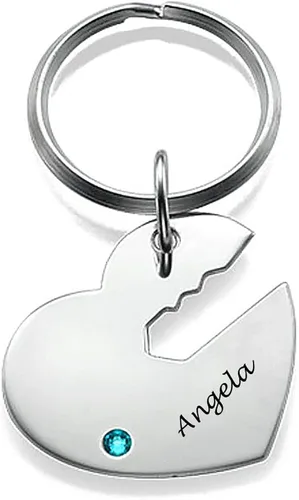 Vista 3 de Llavero personalizado para parejas con nombres, regalos personalizados para parejas para novio y novia, llavero de pareja para él y ella, regalos