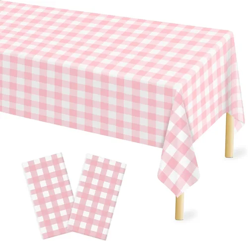 Vista 33 de Mulbozy 2 piezas de mantel de plástico negro para mesa rectangular, 54 × 108 pulgadas, fundas desechables de mesa para fiestas negras