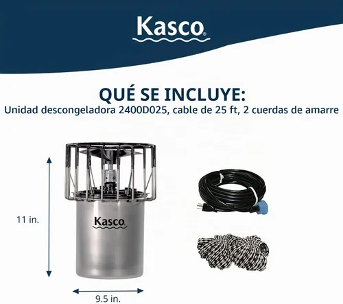 Vista 2 de Kasco – Marine anticongelante 1/2HP 120 voltios estanque Lago Dock deicer 2400d025 De-icer compact dock bubbler for smaller areas, prevents ice