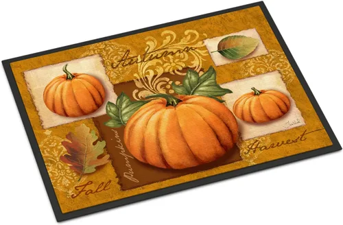 Vista 29 de Caroline's Treasures PTW2009MAT - Felpudo de calabaza y hojas de otoño, 18 x 27 pulgadas, tapete para puerta delantera, interior y exterior