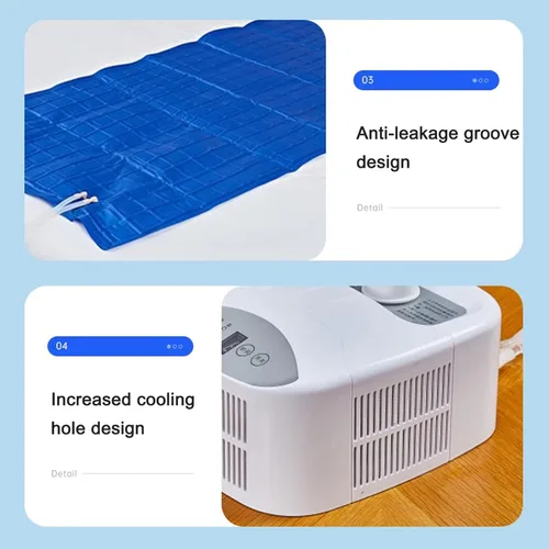 Vista 5 de Buhelyc Colchón de hielo, cubrecolchón refrescante, sistema de sueño más fresco, sistema de acondicionamiento de cama de refrigeración, silencioso