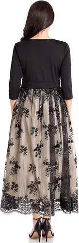 Vista 6 de GRAPENT Women's Plus Size Sequin 34 Sleeves Evening Gown Party Long Maxi Dress