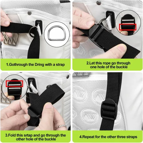 Vista 2 de Correas de repuesto para bolsa de golf, ajustables, impermeables, para bolsa de golf, correas de mochila de doble hombro, correa de transporte