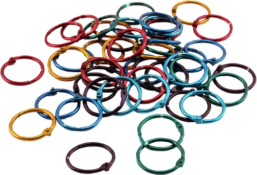 Vista 22 de Hygloss Products 61311 - Anillos de libro – Anillos de acero de colores surtidos de 1 pulgada, paquete de 12 Variado