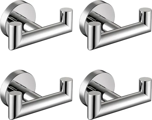 Vista 14 de Ganchos para toallas para baños, gancho de toallas de oro cepillado para cocina y baño, gancho de acero inoxidable SUS304, ganchos dobles